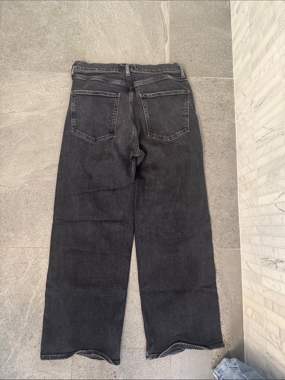Agolde High-Rise Wide Straight Leg Black Jeans - Picture 3 of 3